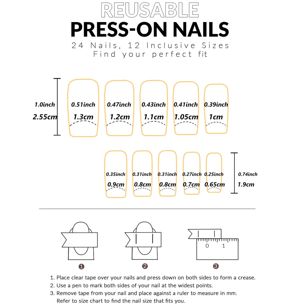 24PCS Square Press-Shaped Nails Of Medium Length - French Pointed Press-Shaped Heart-Shaped Design, Bright pink Ffalse Nails