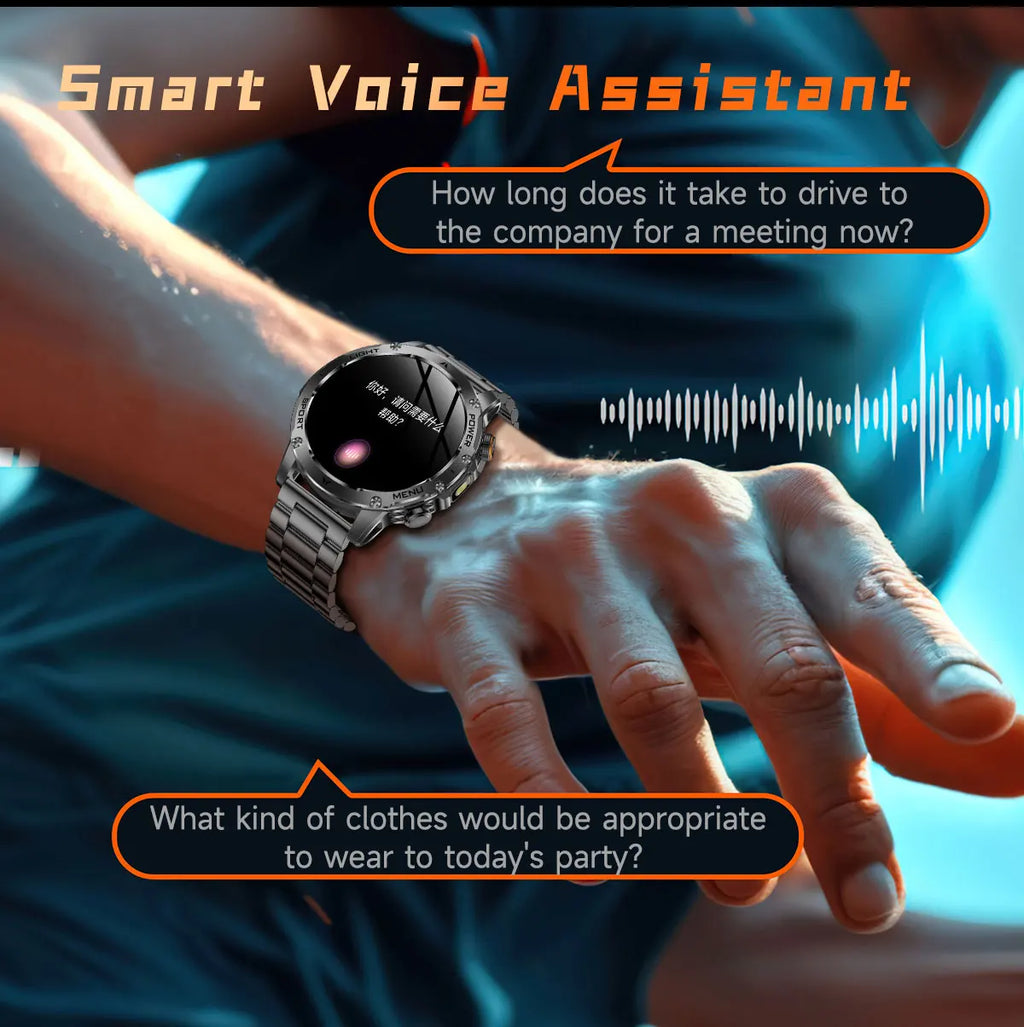 2025 Outdoor New 1000mAh Battery T-Rex 3 Military Grade Smart Watch Men IP69K Waterproof GPS HD Bluetooth Call 100+Sports Watch