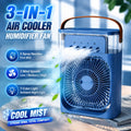 3-in-1 Fan Air Conditioner LED Lamp Portable Humidifier Air Conditioner Fan 3/4/100 Speed Settings Outdoor Ice Pack/spray Fan