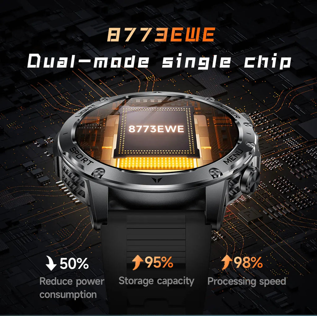 2025 Outdoor New 1000mAh Battery T-Rex 3 Military Grade Smart Watch Men IP69K Waterproof GPS HD Bluetooth Call 100+Sports Watch