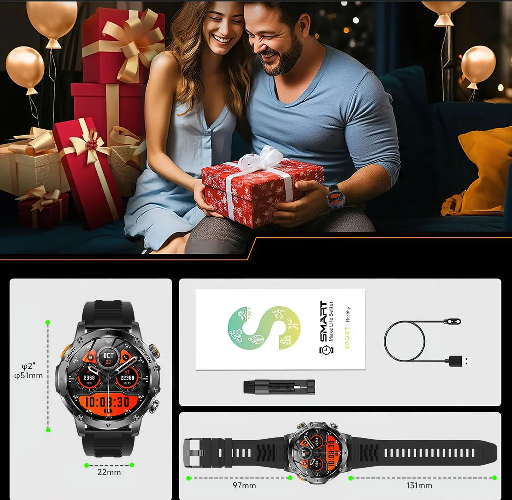 2025 Outdoor New 1000mAh Battery T-Rex 3 Military Grade Smart Watch Men IP69K Waterproof GPS HD Bluetooth Call 100+Sports Watch