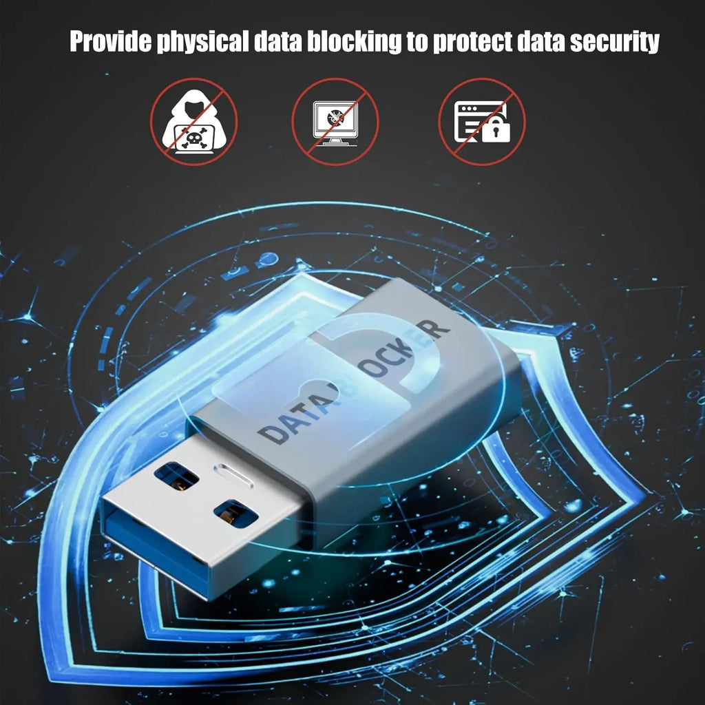 4-Pack Data Blocker Adapter Set,USB-C to C Female,USB-C to A Female,USB-A to C Female,USB-A to A Female,Safe Travel,Anti-Hacking