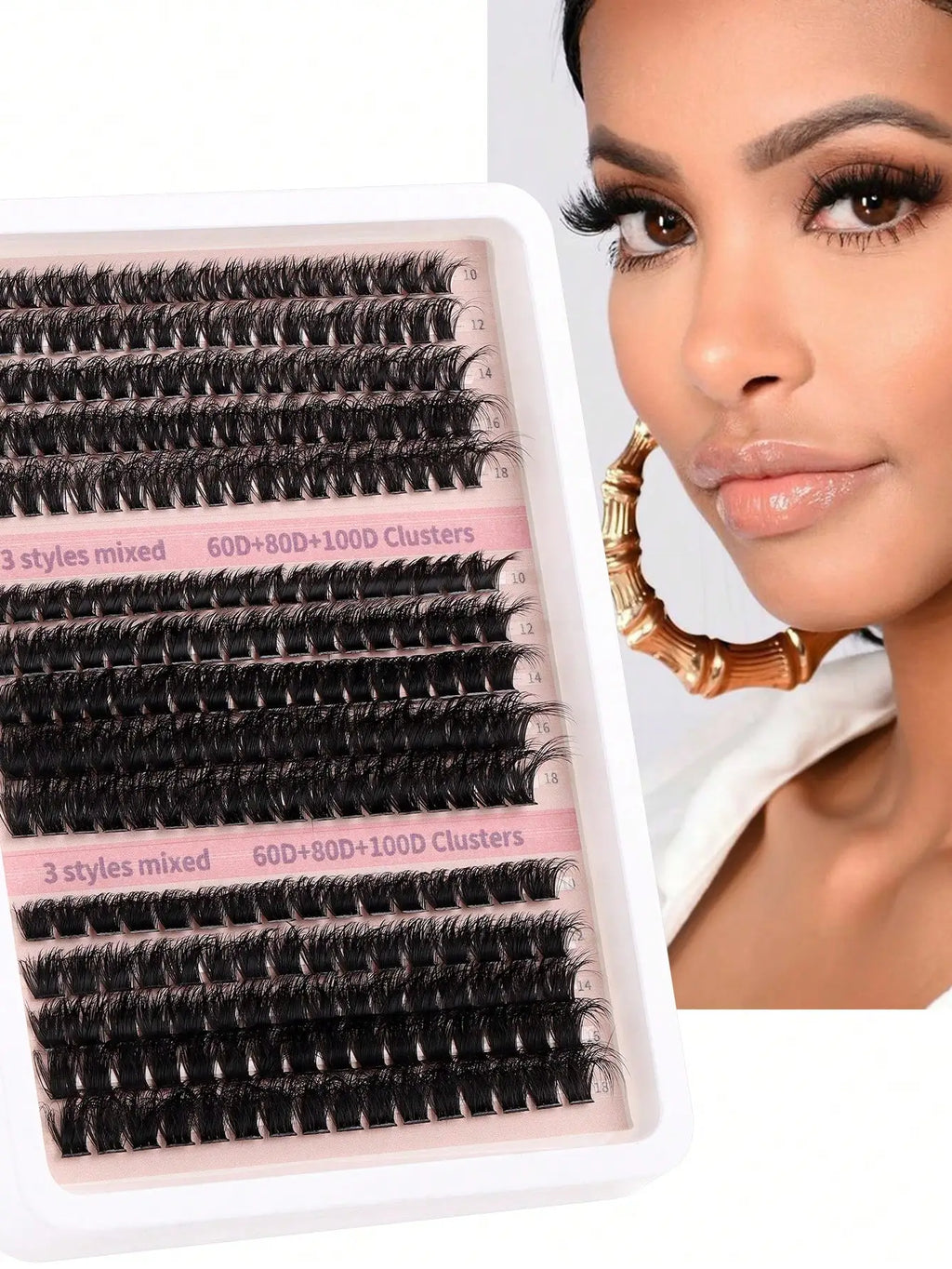 270Pcs Individual Lash Clusters High Capacity 60D+80D+100D D Curl 10-18mm DIY Lash Clusters Natural Look&Extra Thick&Wispy&Ultra