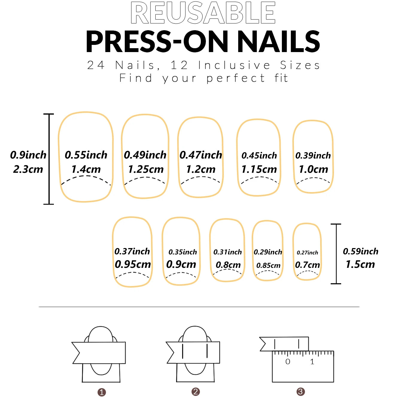 24PCS Square Press-Shaped Nails Of Medium Length - French Pointed Press-Shaped Heart-Shaped Design, Bright pink Ffalse Nails
