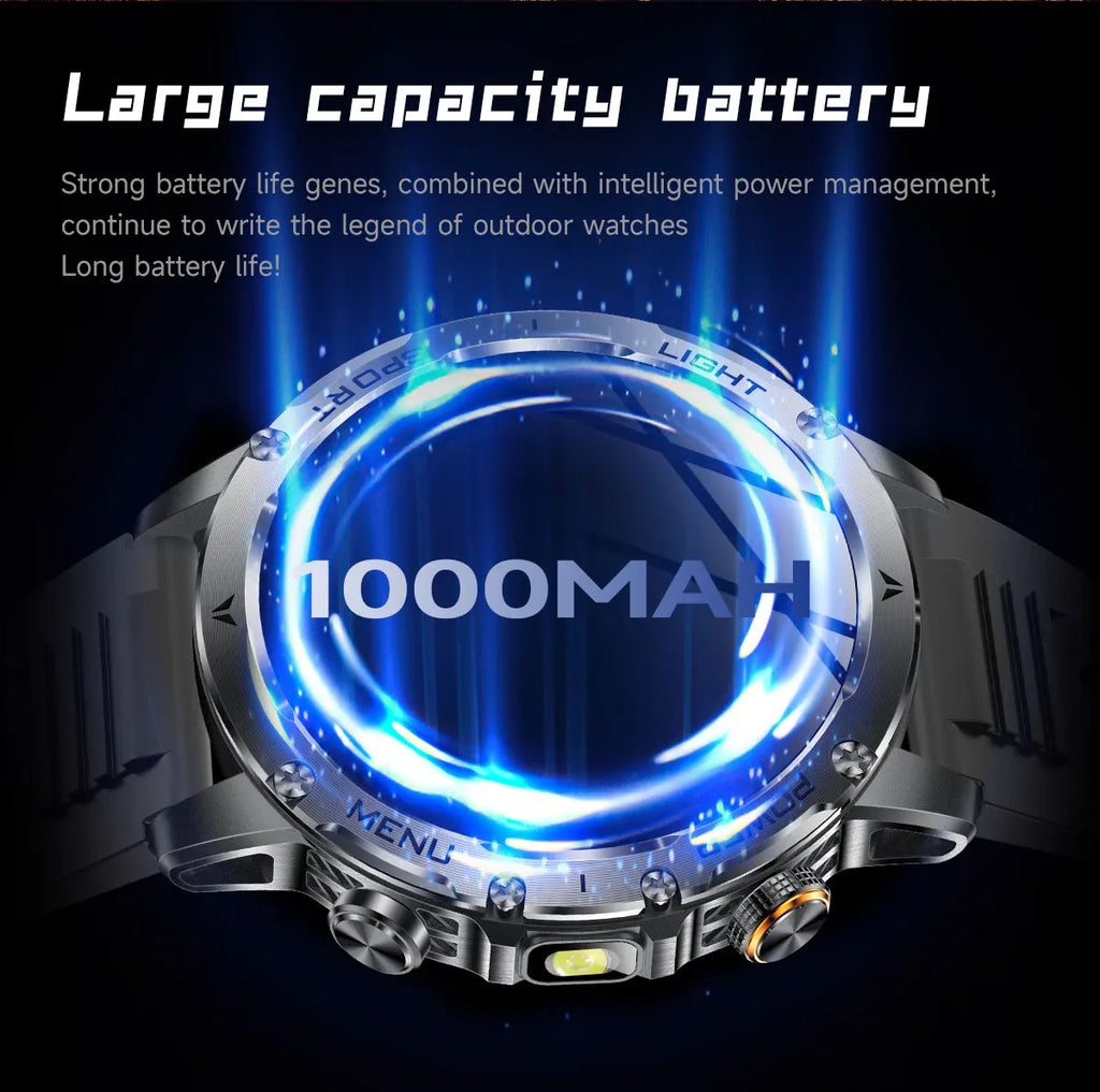 2025 Outdoor New 1000mAh Battery T-Rex 3 Military Grade Smart Watch Men IP69K Waterproof GPS HD Bluetooth Call 100+Sports Watch