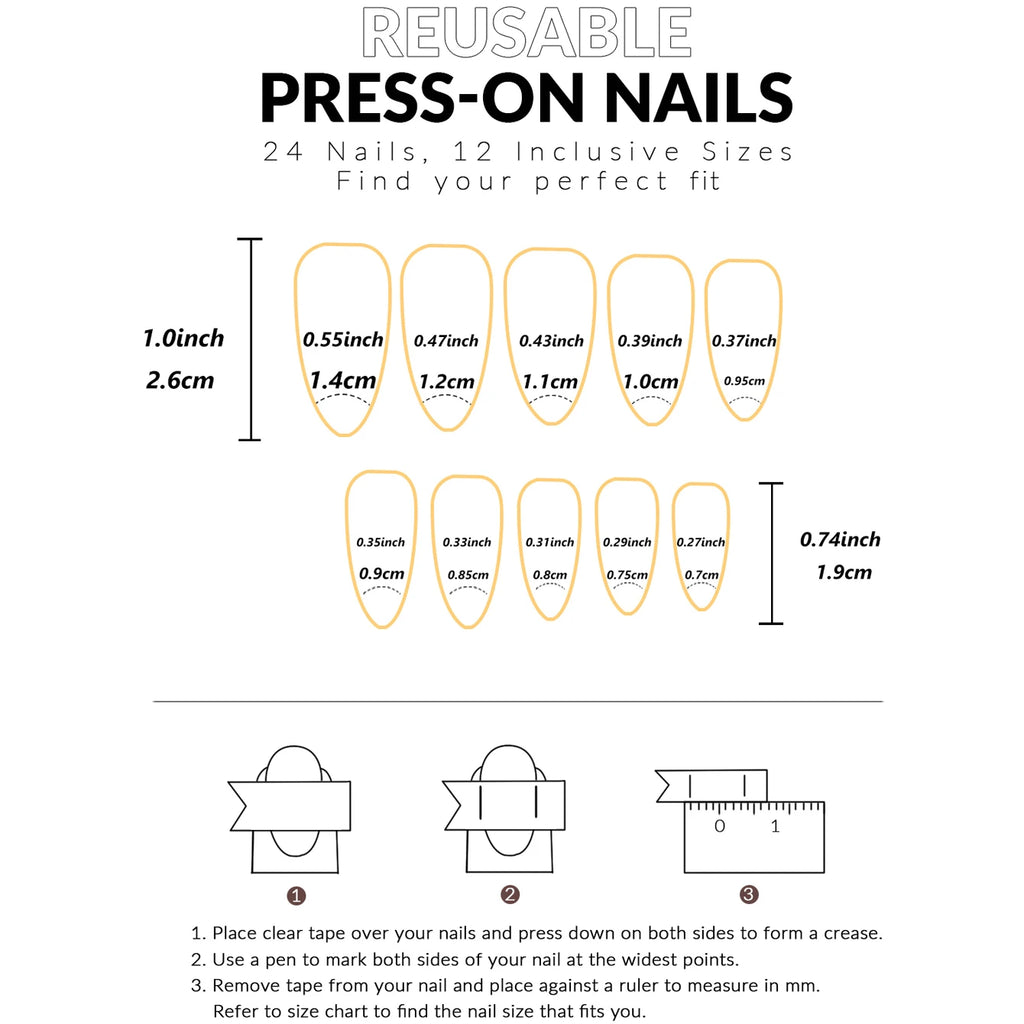 24PCS Square Press-Shaped Nails Of Medium Length - French Pointed Press-Shaped Heart-Shaped Design, Bright pink Ffalse Nails