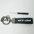 Motorcycle key chain Ring Carbon Fiber Metal Keychain Horseshoe Buckle for Yamaha MT09 mt-09 Models Alloy Motorcycle Keyring